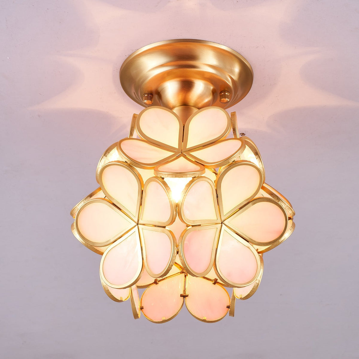 Ullaeiel Postmodern Luxus Bloom Goldene Glas-Deckenleuchte