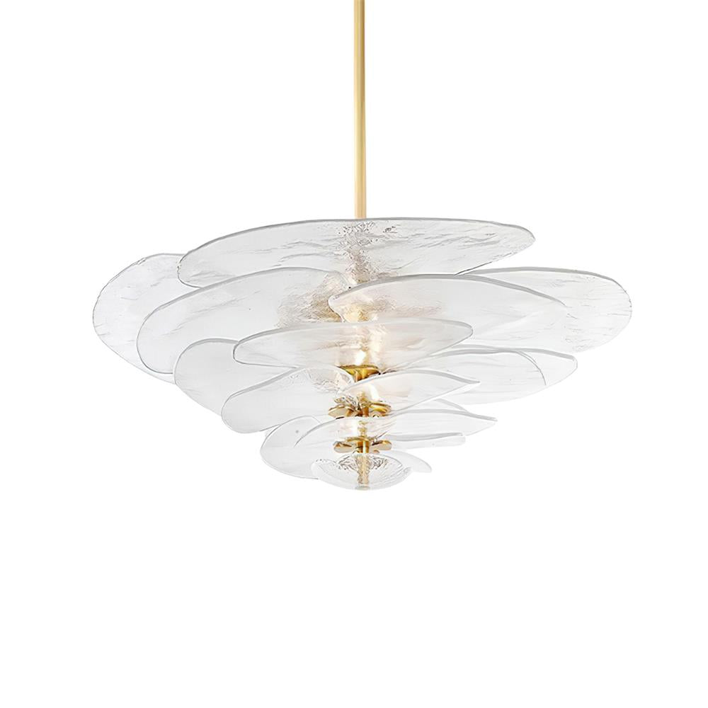 Crivs Kronleuchter Gold Murano-Glas-Blüten-Lagen Luxus