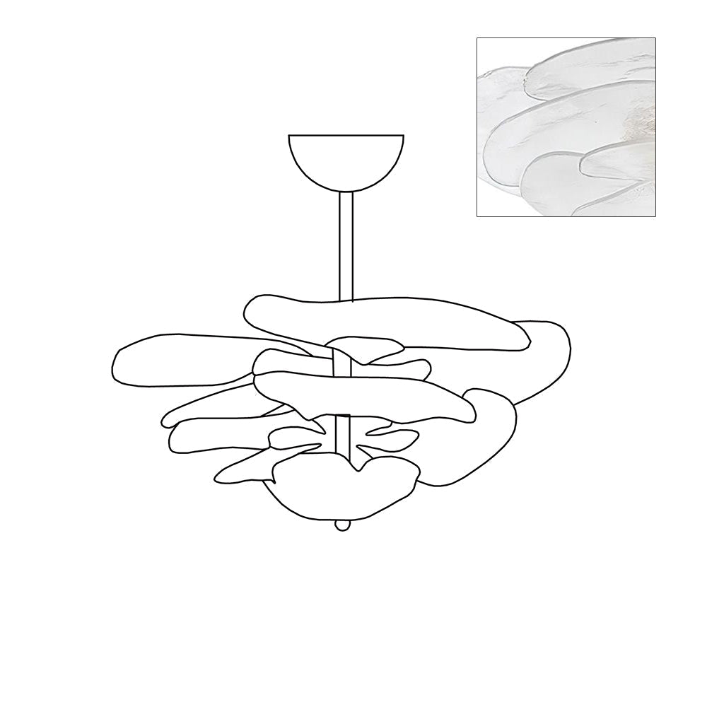 Crivs Kronleuchter Gold Murano-Glas-Blüten-Lagen Luxus