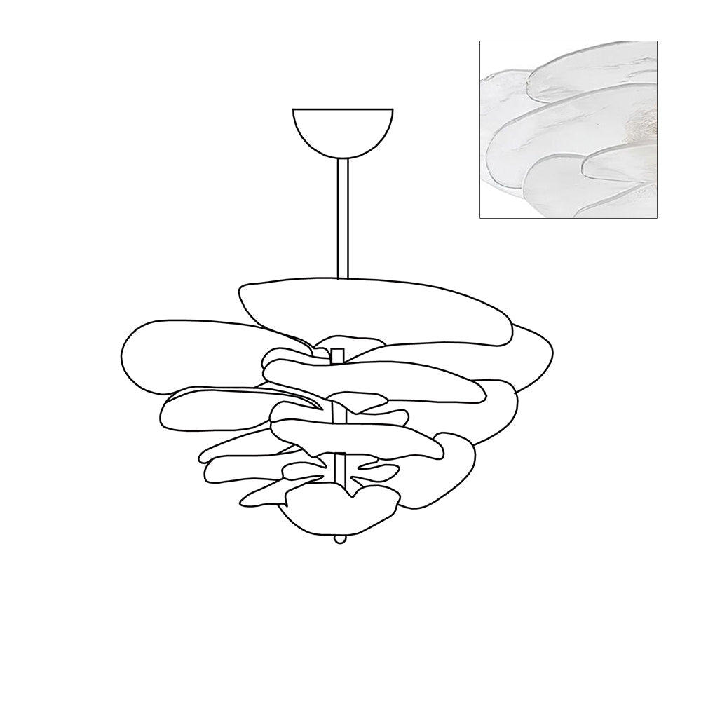 Crivs Kronleuchter Gold Murano-Glas-Blüten-Lagen Luxus