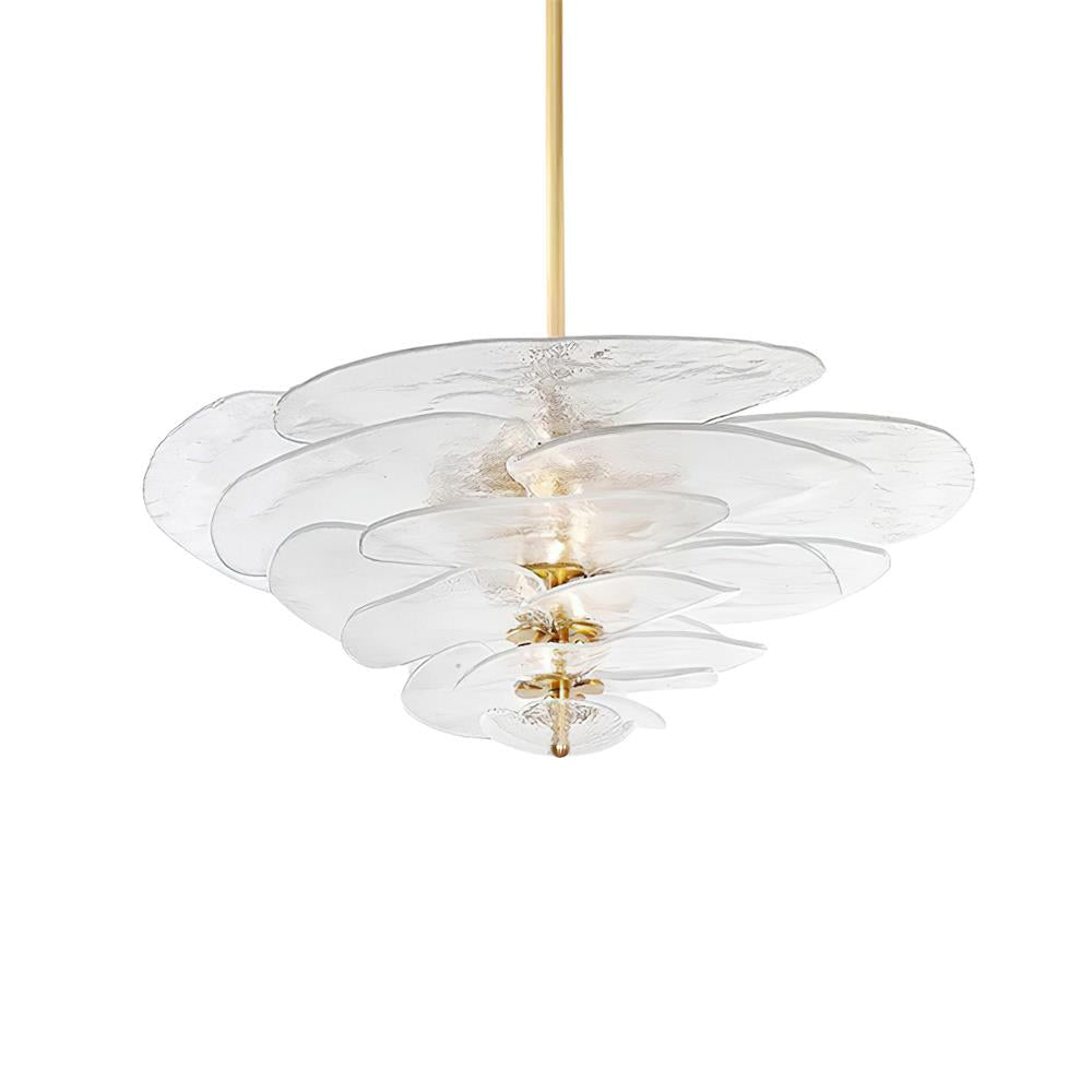 Crivs Kronleuchter Gold Murano-Glas-Blüten-Lagen Luxus