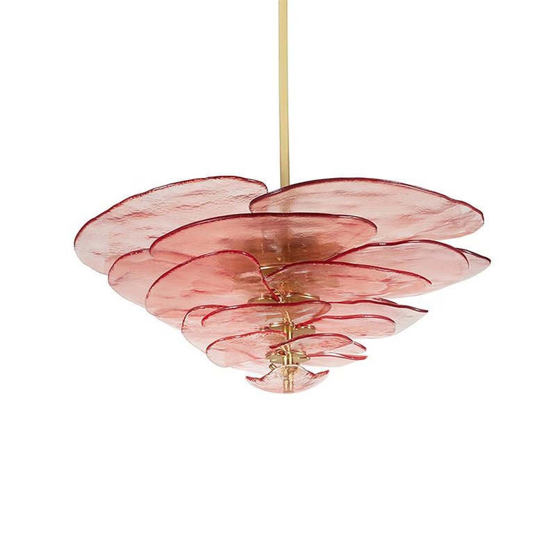 Crivs Kronleuchter Gold Murano-Glas-Blüten-Lagen Luxus