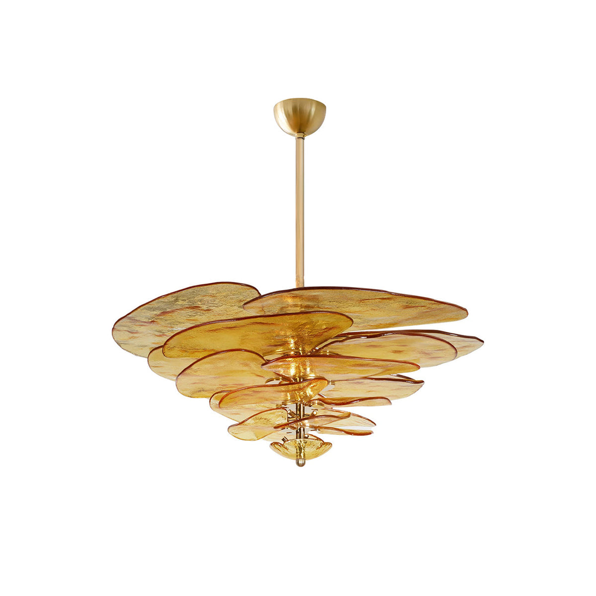 Crivs Kronleuchter Gold Murano-Glas-Blüten-Lagen Luxus
