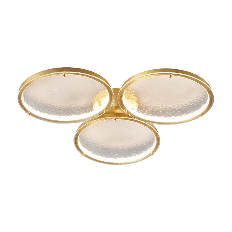 Itale Deckenleuchte Unique Rings aus Messing mit Glas in Gold