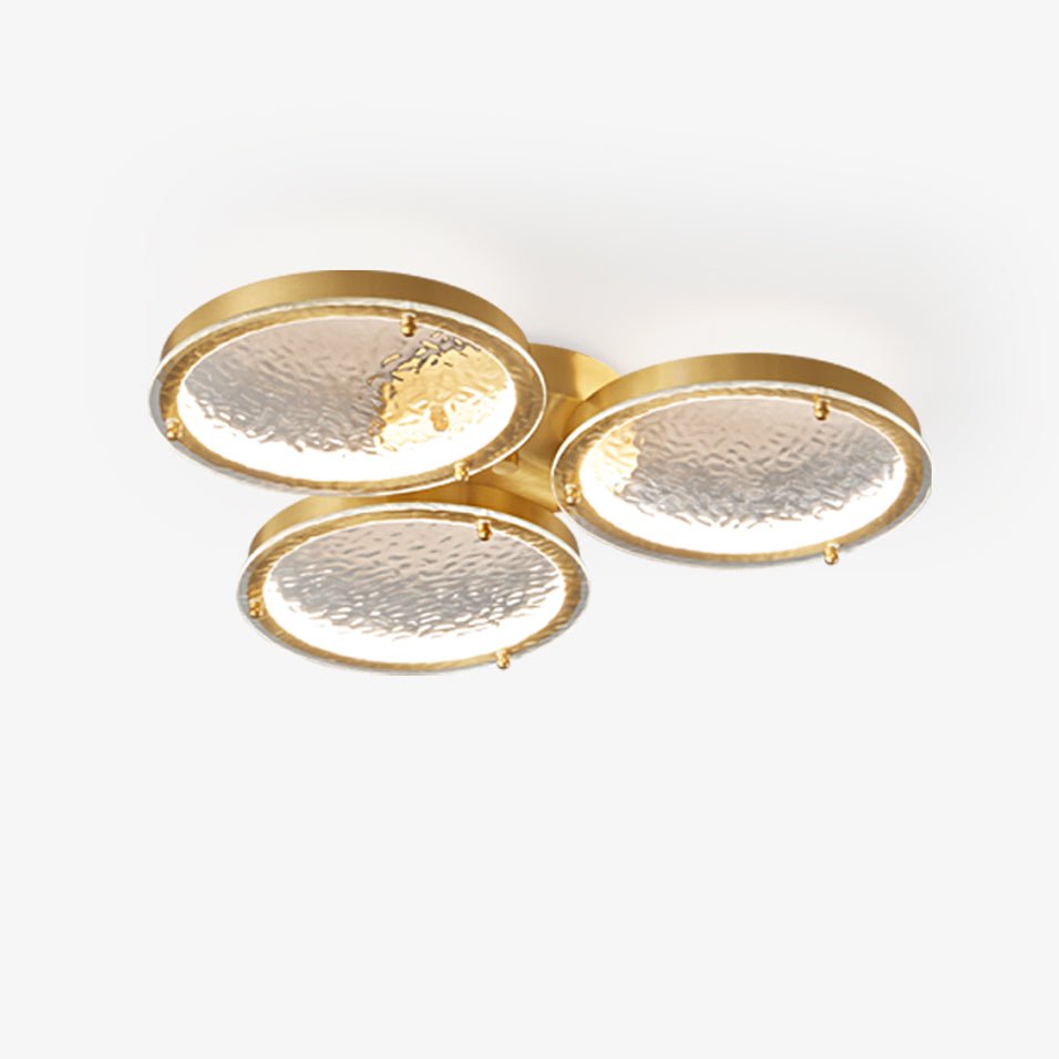 Itale Deckenleuchte Unique Rings aus Messing mit Glas in Gold