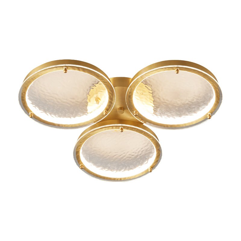 Itale Deckenleuchte Unique Rings aus Messing mit Glas in Gold