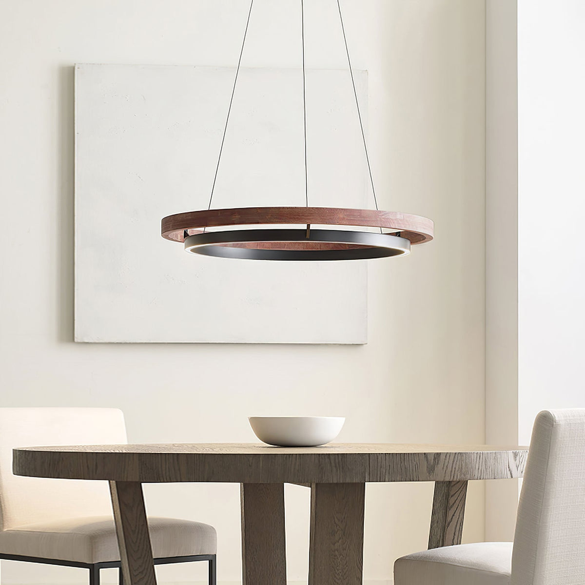 Acorn Ringförmiger Holzkronleuchter