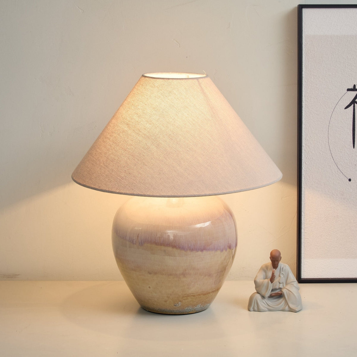 Gradient Hued Keramik-Jar-Tischlampe