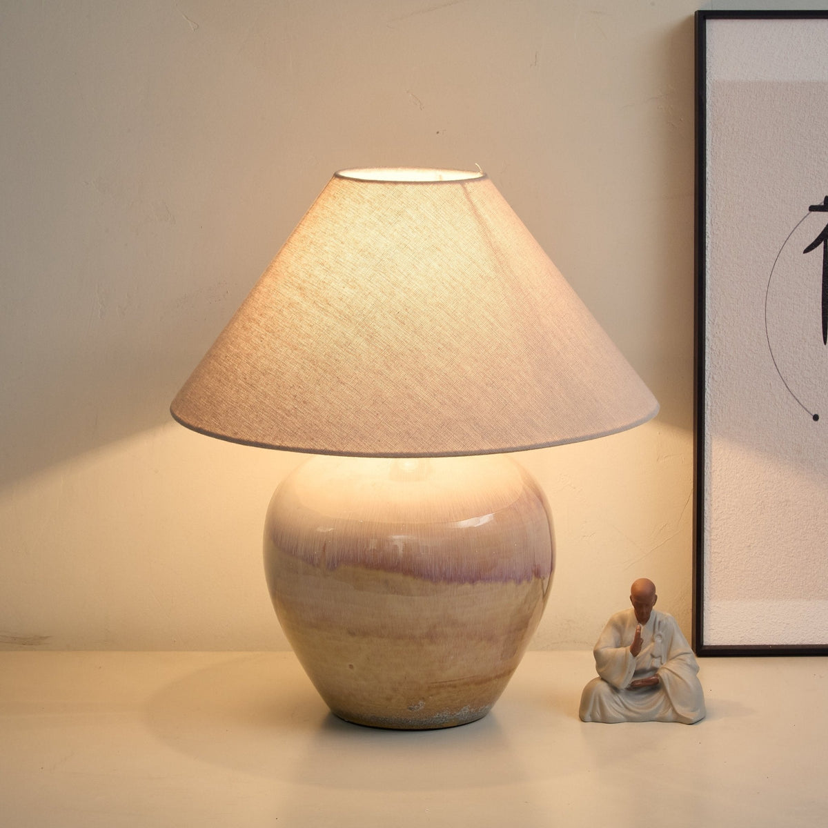 Gradient Hued Keramik-Jar-Tischlampe