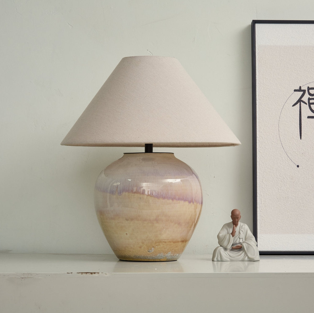 Gradient Hued Keramik-Jar-Tischlampe