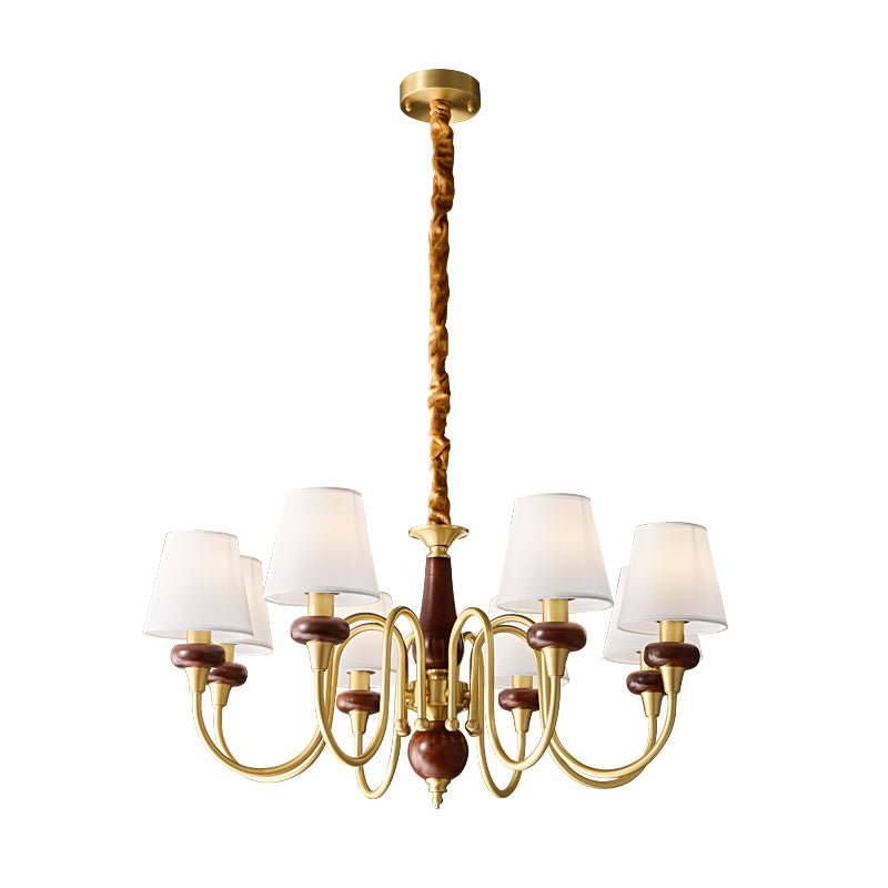 Zovena Kronleuchter Classic Elegance Vintage Stoff Holz