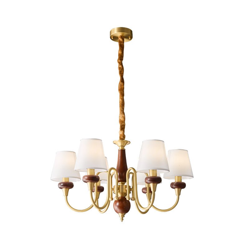 Zovena Kronleuchter Classic Elegance Vintage Stoff Holz