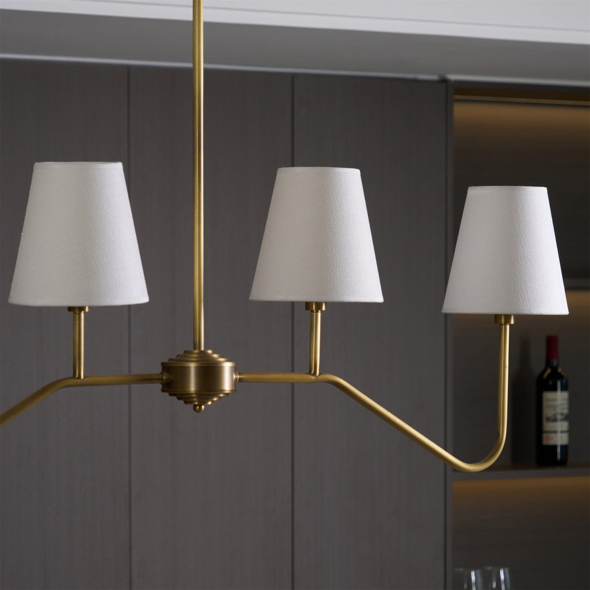 Oriinissa Kronleuchter Messing gebogen Beige linear