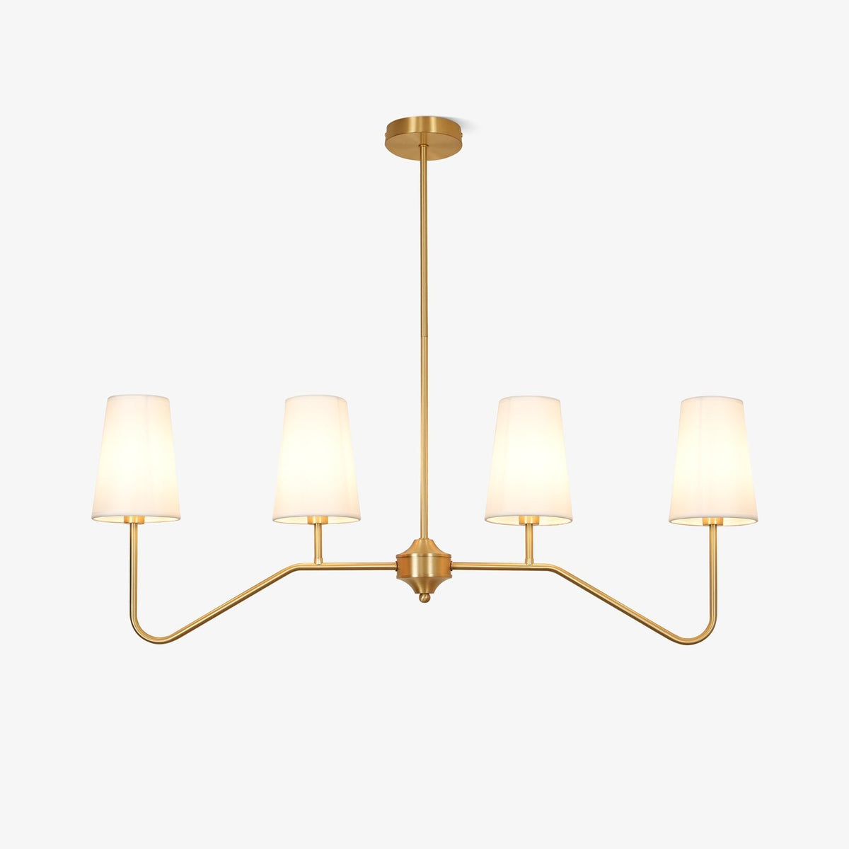 Oriinissa Kronleuchter Messing gebogen Beige linear
