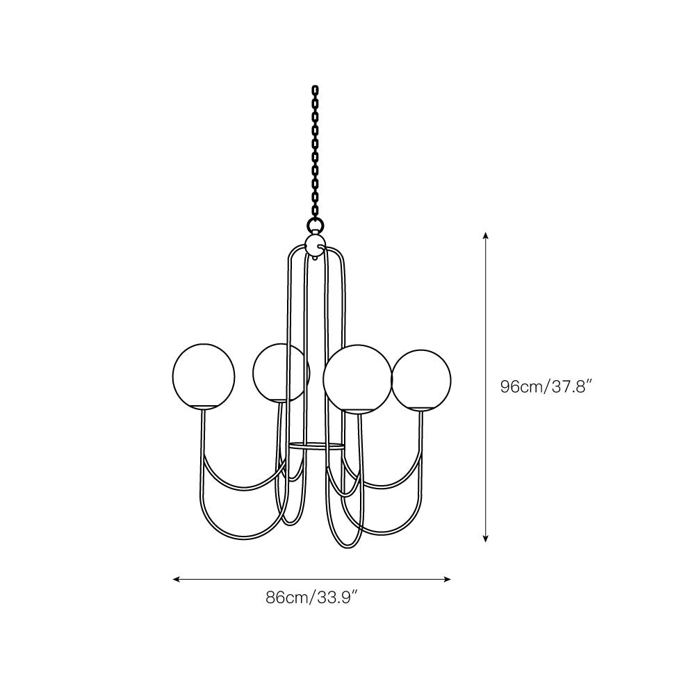 Mjolkuvyi Kronleuchter modern minimalistisch aus Glas und Metall