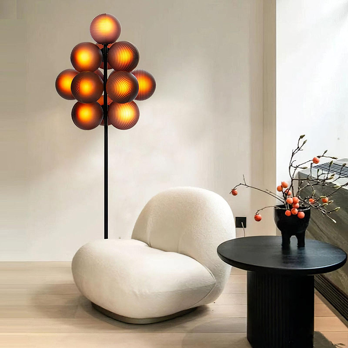 Nyrain Stehleuchte Pendelleuchte aus Glas in künstlerischem Design