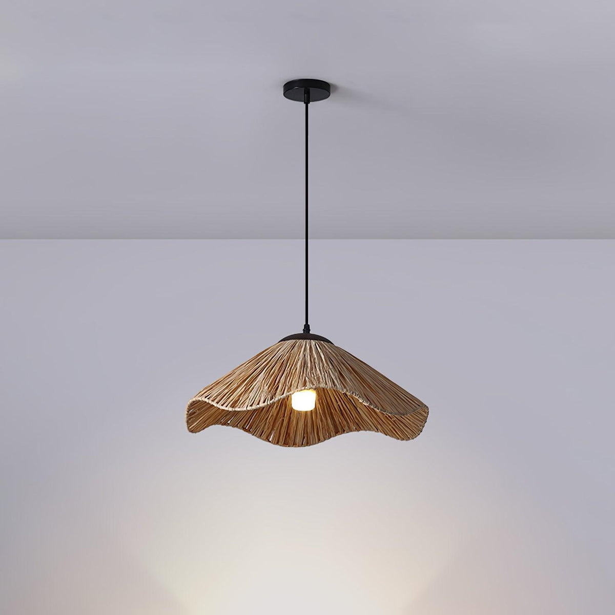 Falinor Pendelleuchte aus Stroh im Boho-Stil