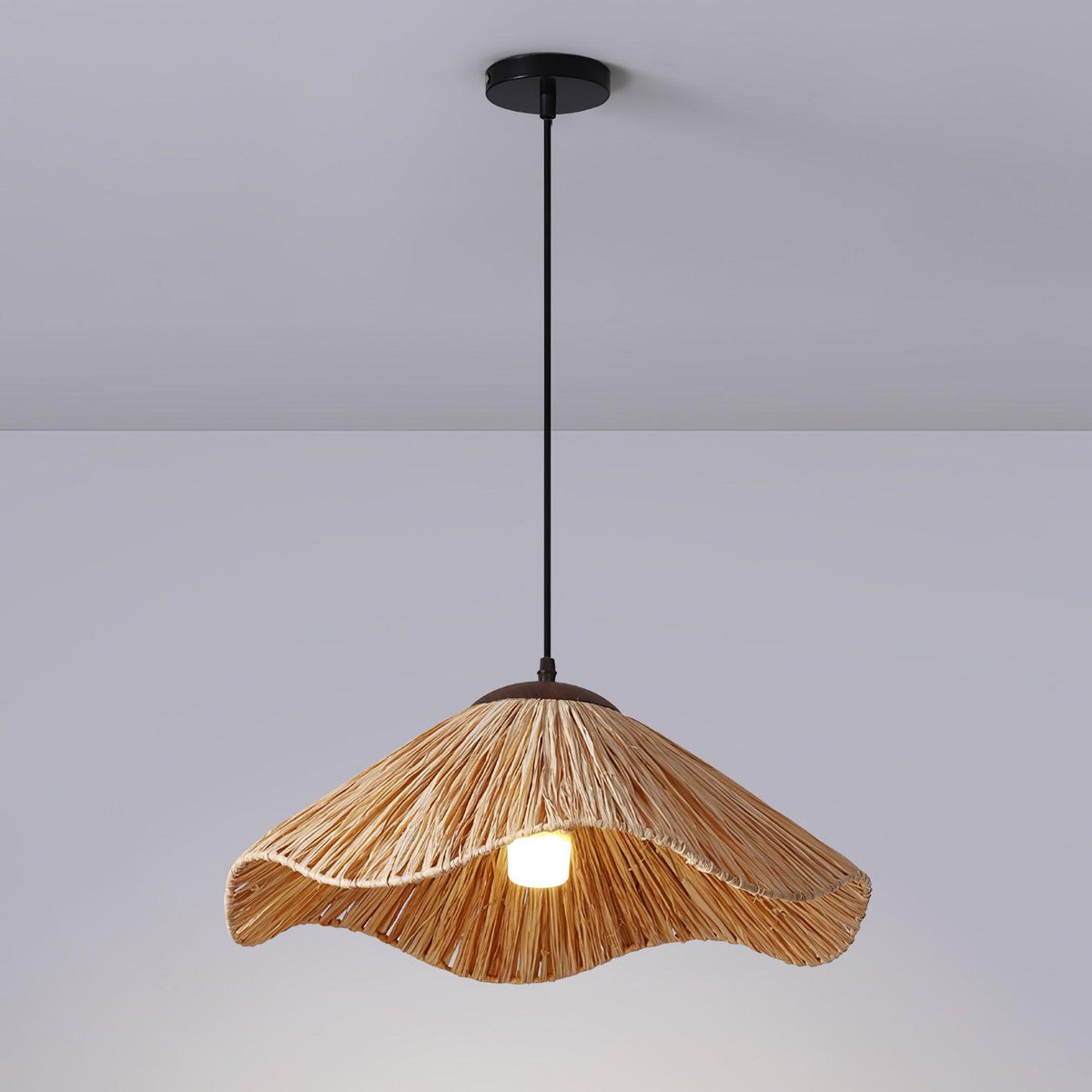 Falinor Pendelleuchte aus Stroh im Boho-Stil