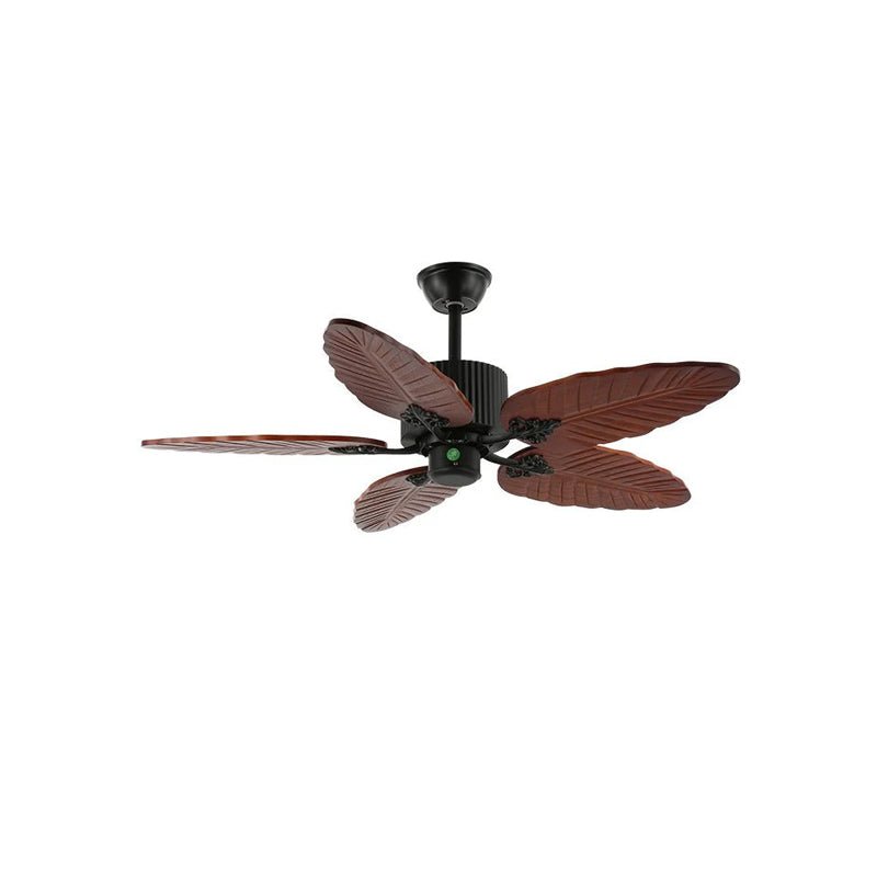 Syleelle Tropical Holz Glas Deckenventilator mit Beleuchtung