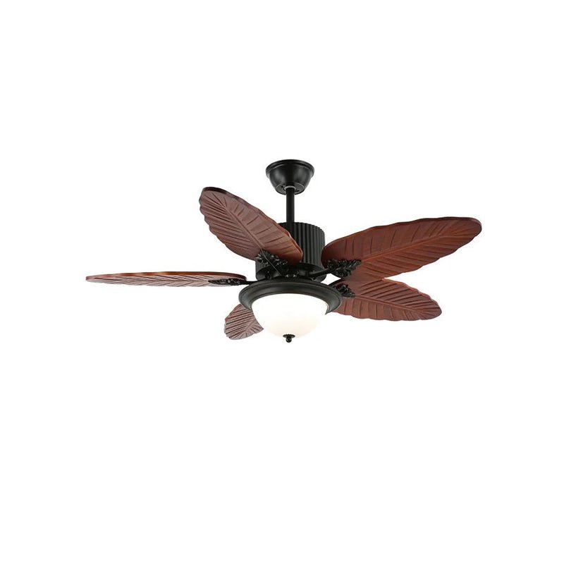 Syleelle Tropical Holz Glas Deckenventilator mit Beleuchtung