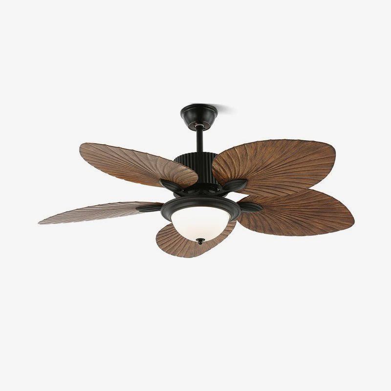 Virel Tropisches Holz Deckenventilator mit Beleuchtung