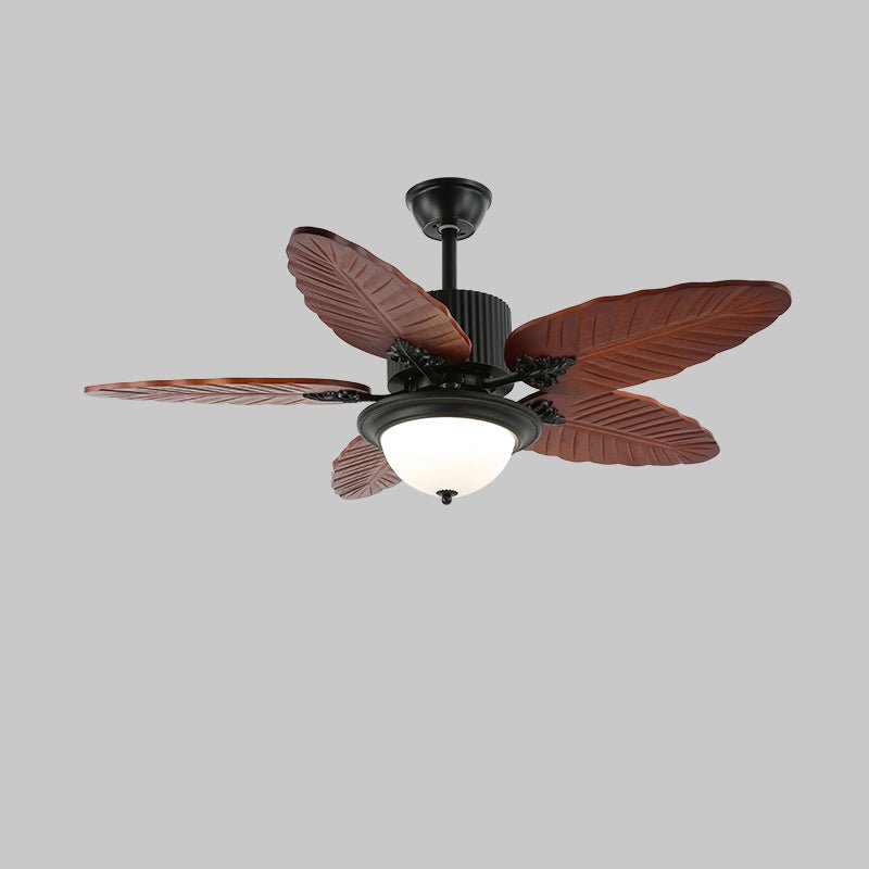 Syleelle Tropical Holz Glas Deckenventilator mit Beleuchtung