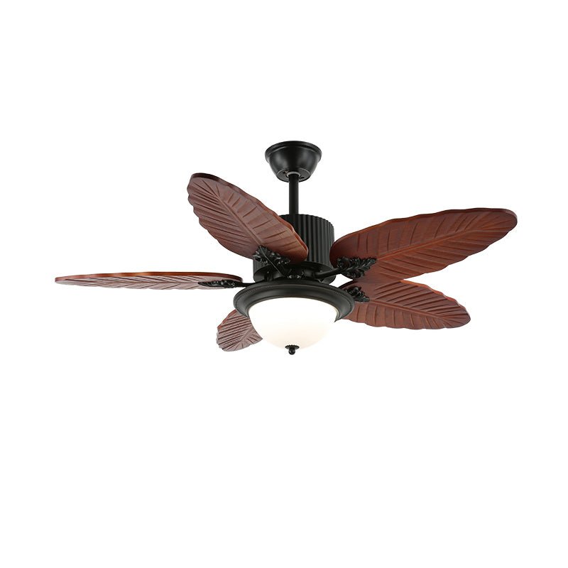 Palmoré Deckenventilator mit Beleuchtung aus Holzblättern