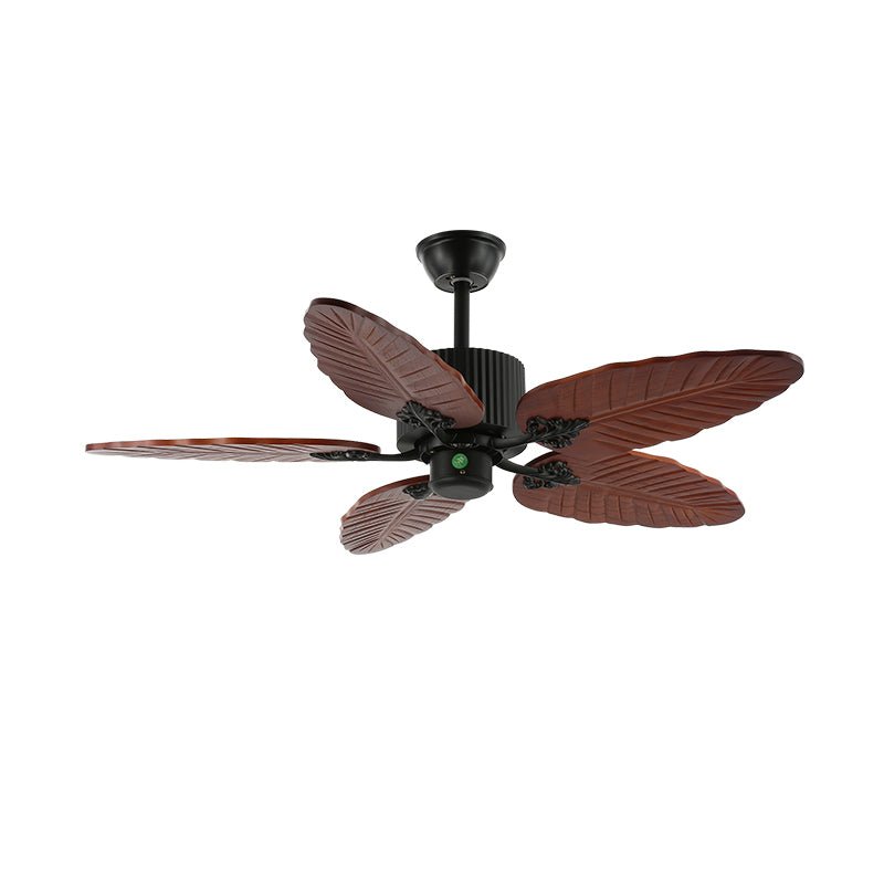 Syleelle Tropical Holz Glas Deckenventilator mit Beleuchtung