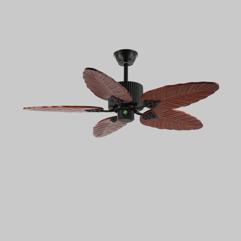 Syleelle Tropical Holz Glas Deckenventilator mit Beleuchtung
