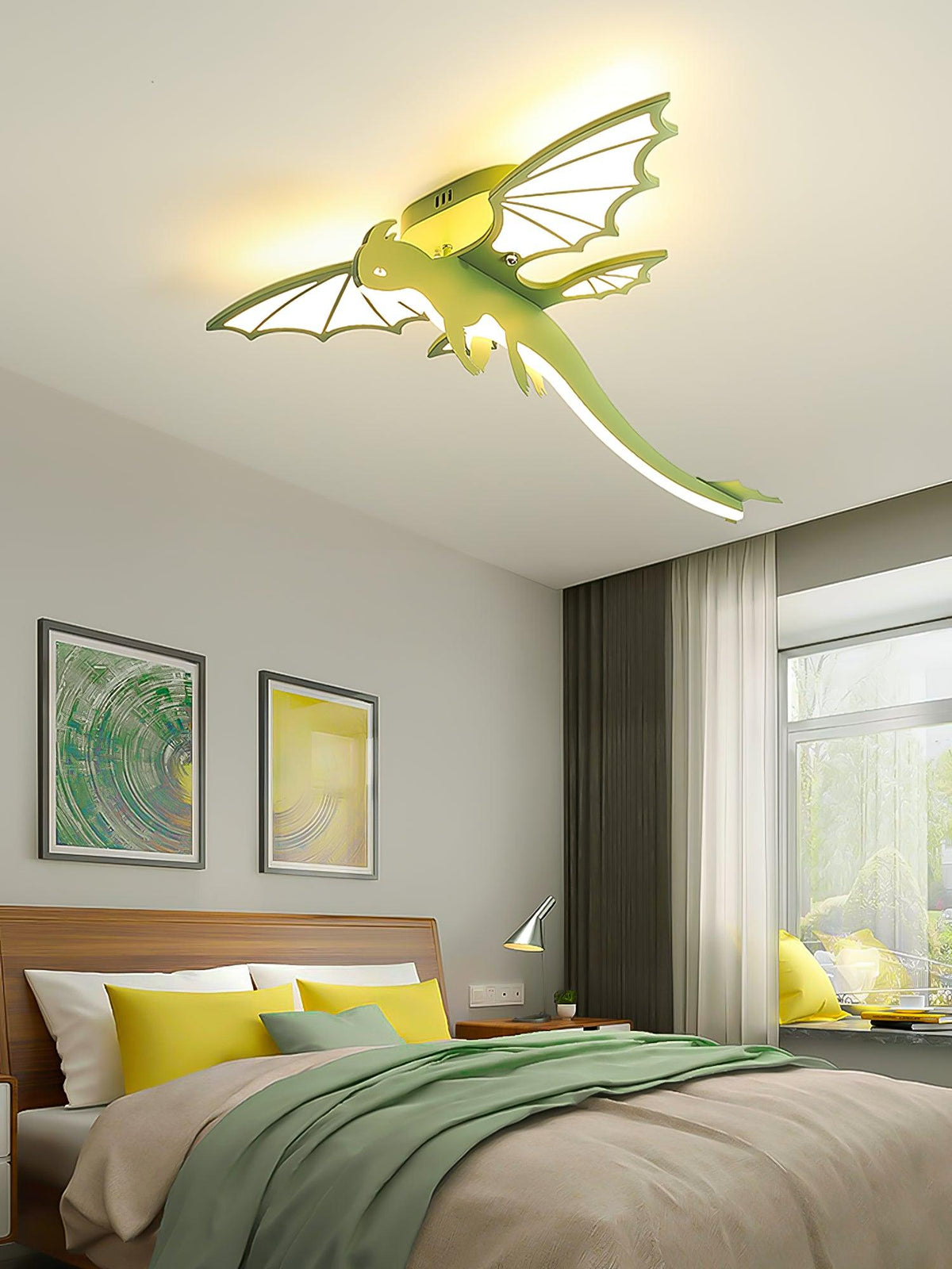 Miriora Deckenleuchte Grün Dinosaur LED