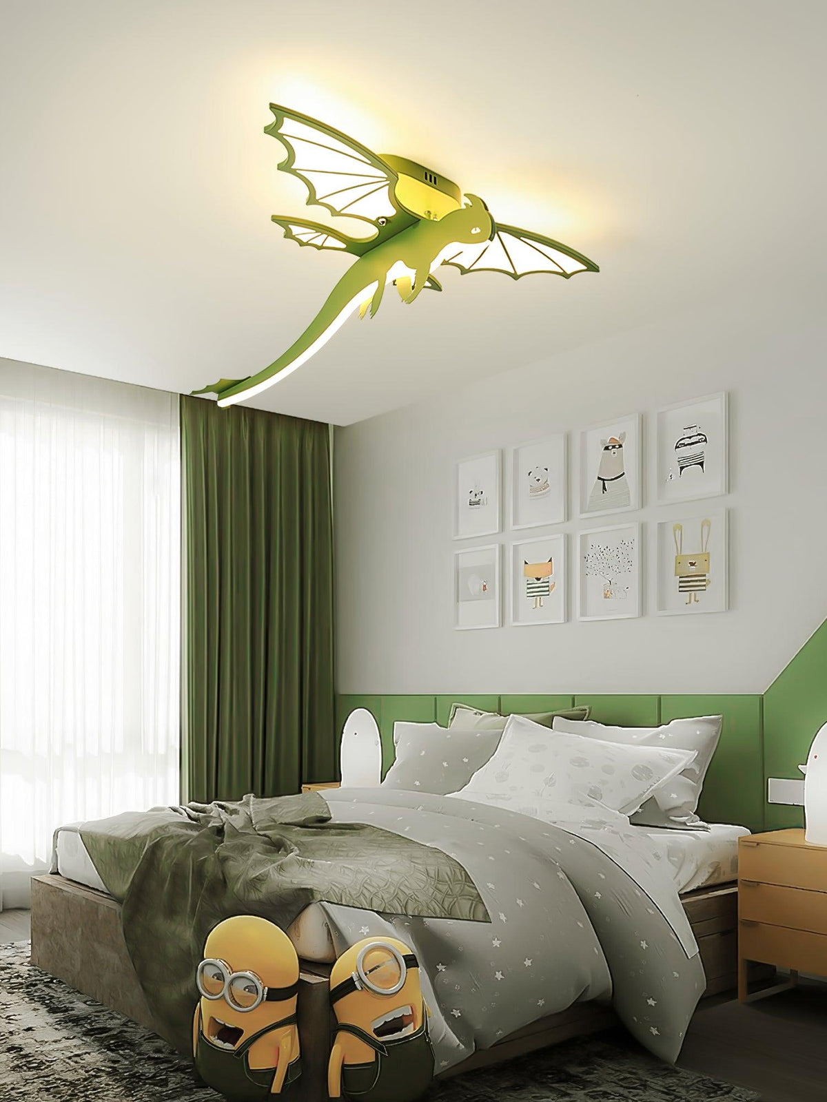 Miriora Deckenleuchte Grün Dinosaur LED