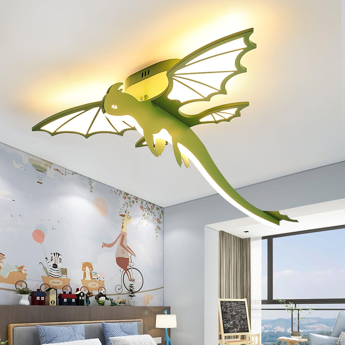 Miriora Deckenleuchte Grün Dinosaur LED