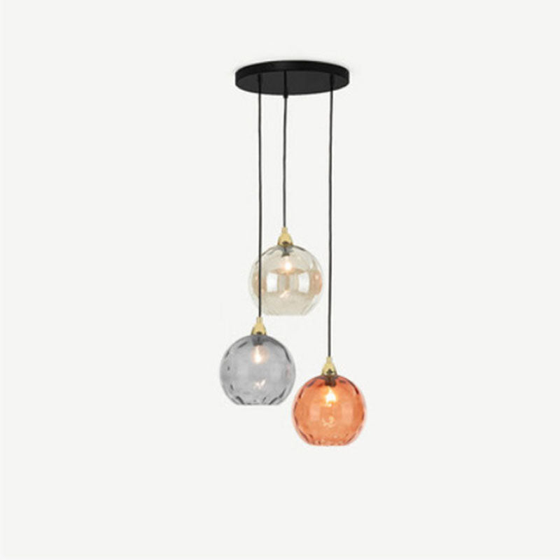 Aria Pendelleuchte Buntem Glas Kugel Schlafzimmer /Wohnzimmer 3 flamming