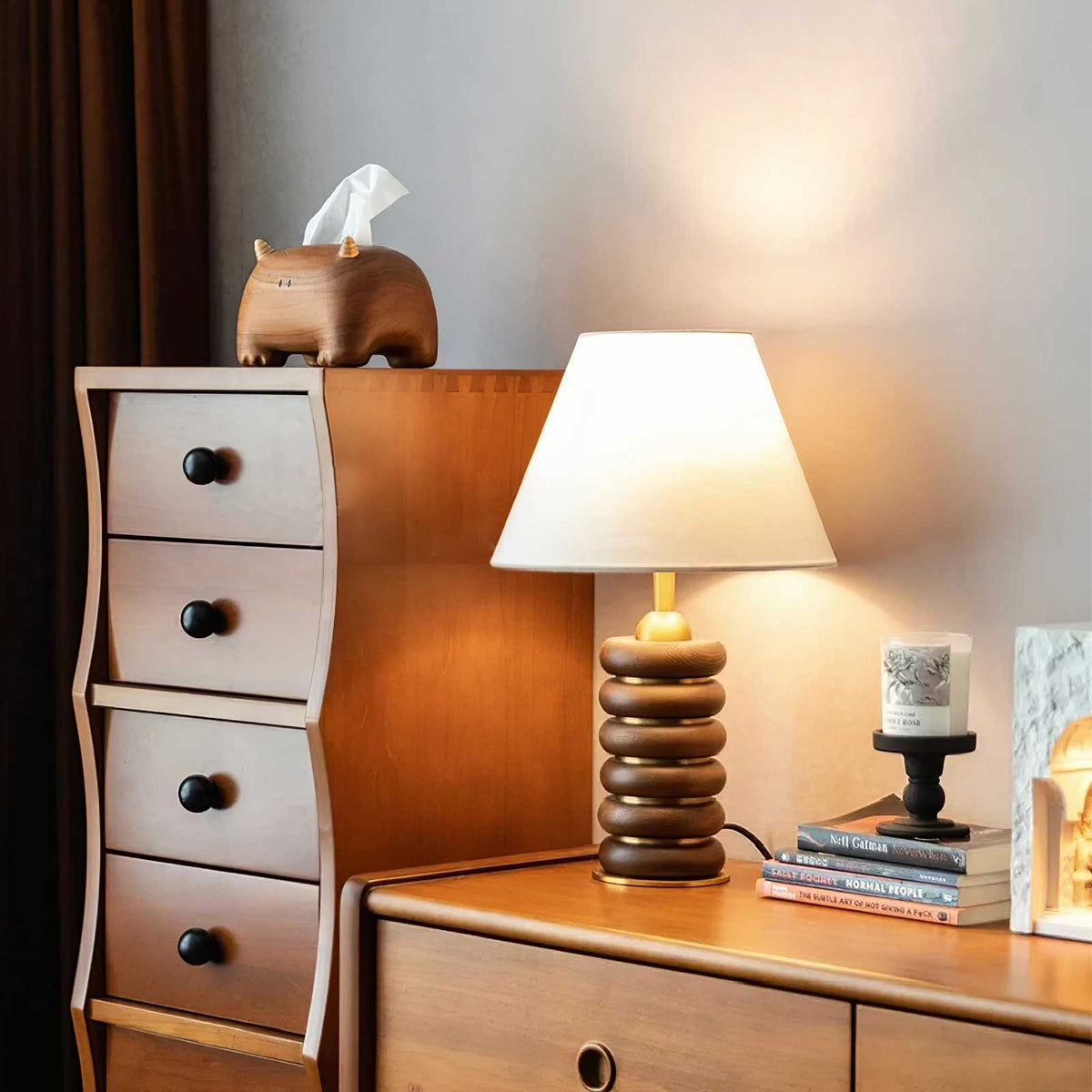 Rinalia Minimalistische Tischleuchte aus Holz