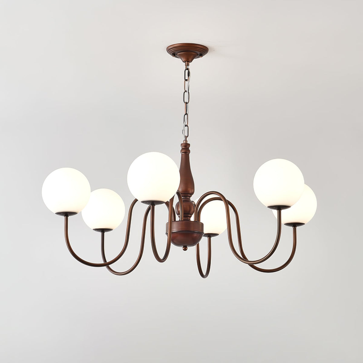 Grelor Kronleuchter Kupfer & Glas Grove Ball