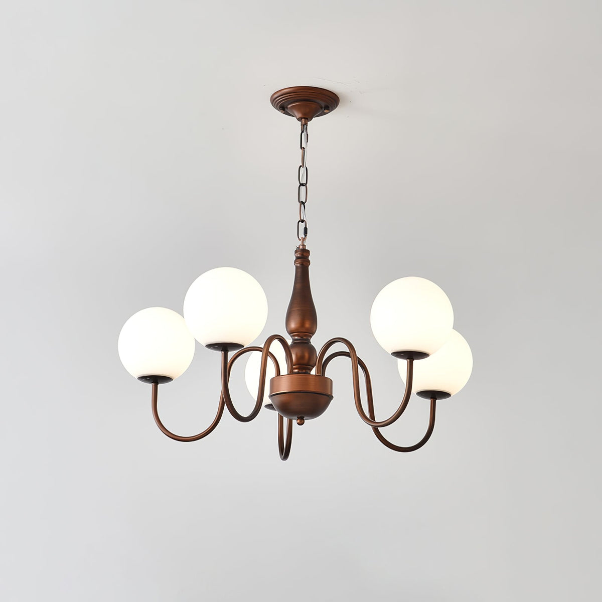 Grelor Kronleuchter Kupfer & Glas Grove Ball