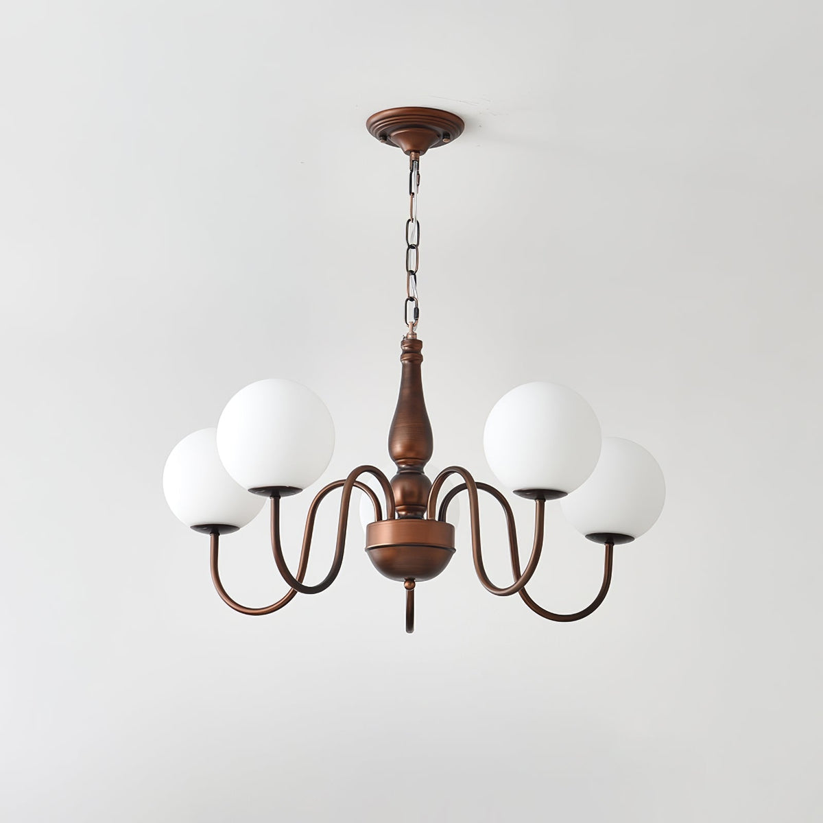 Grelor Kronleuchter Kupfer & Glas Grove Ball