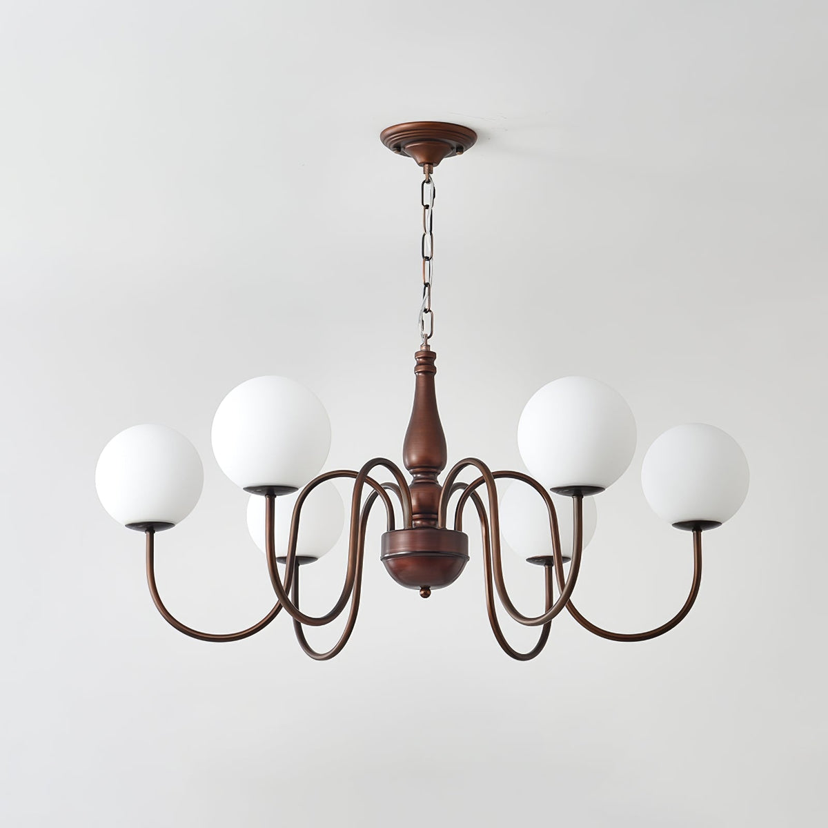 Grelor Kronleuchter Kupfer & Glas Grove Ball