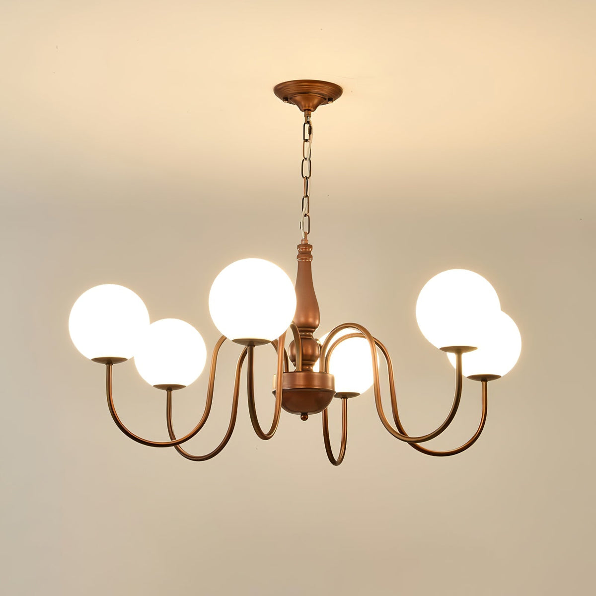 Grelor Kronleuchter Kupfer & Glas Grove Ball