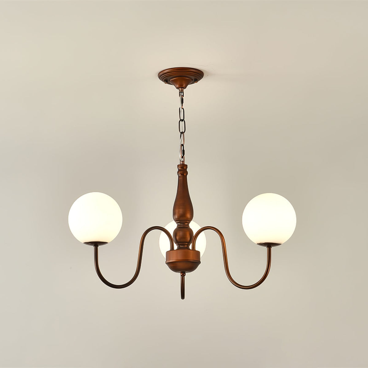 Grelor Kronleuchter Kupfer & Glas Grove Ball