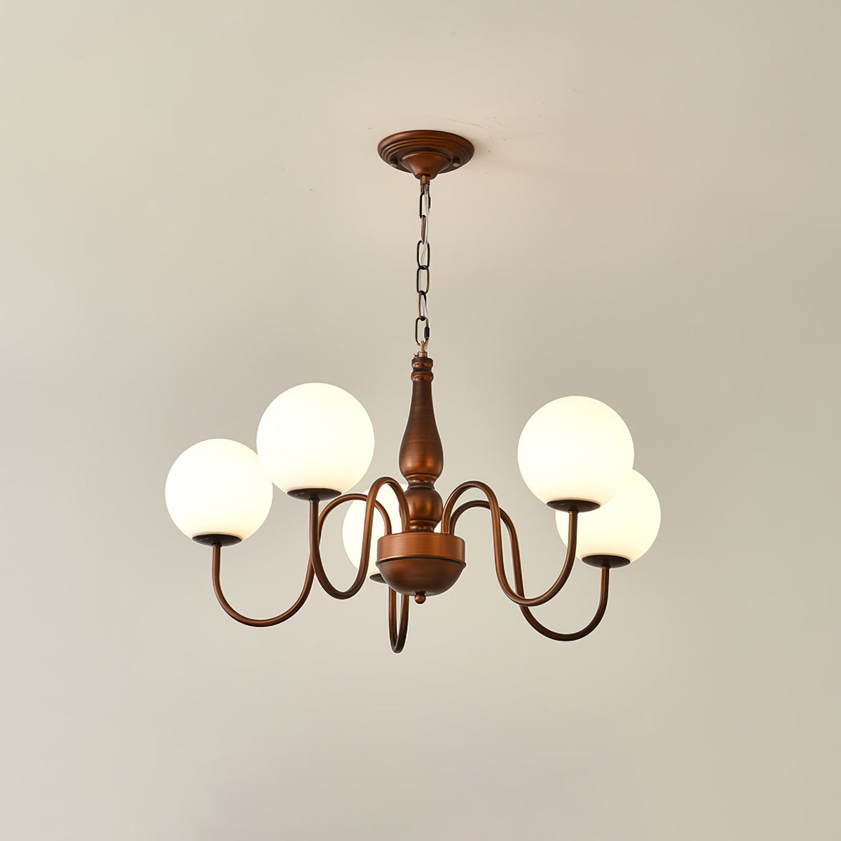Grelor Kronleuchter Kupfer & Glas Grove Ball