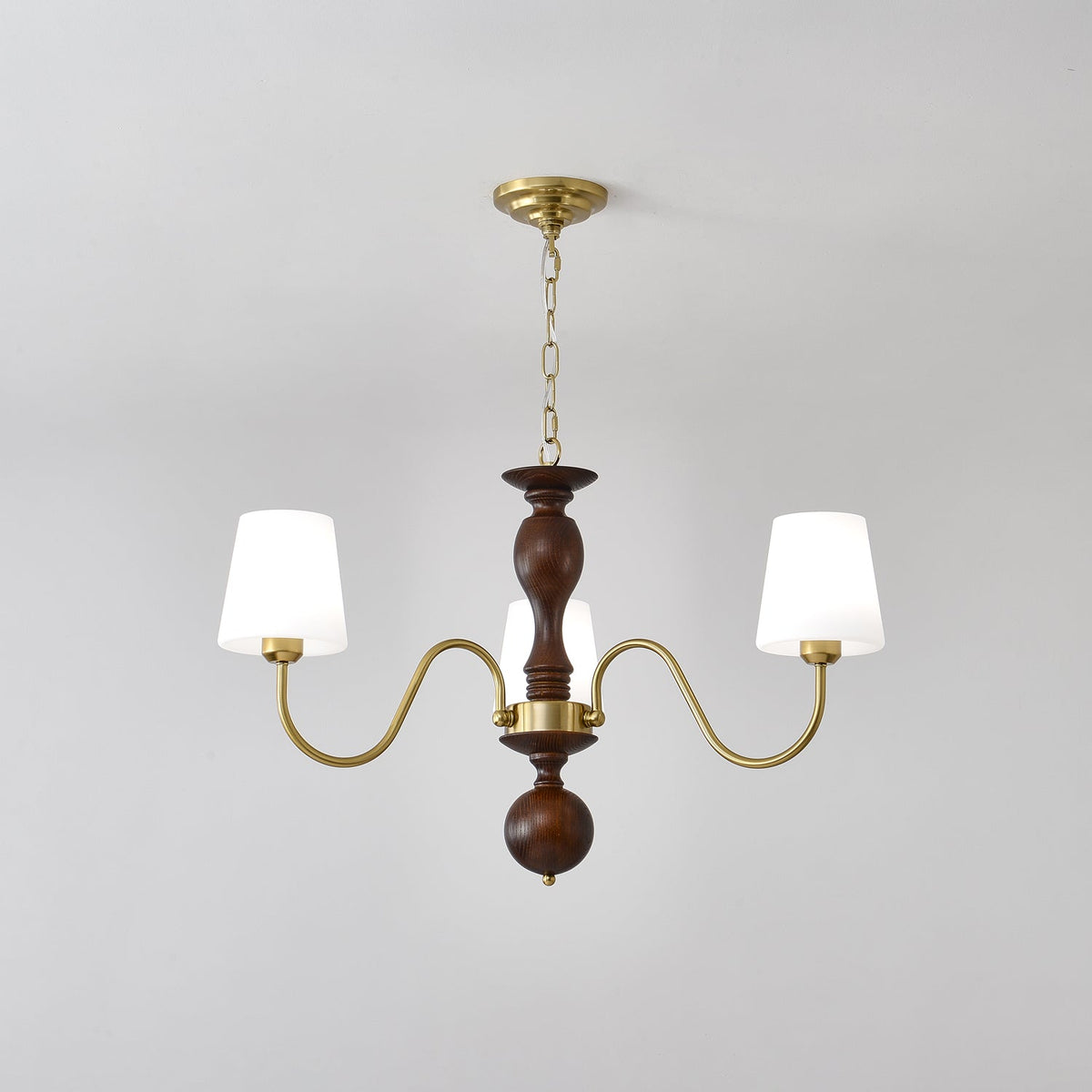 Vivena Kronleuchter Messing Holz Rustikaler Vintage-Stil