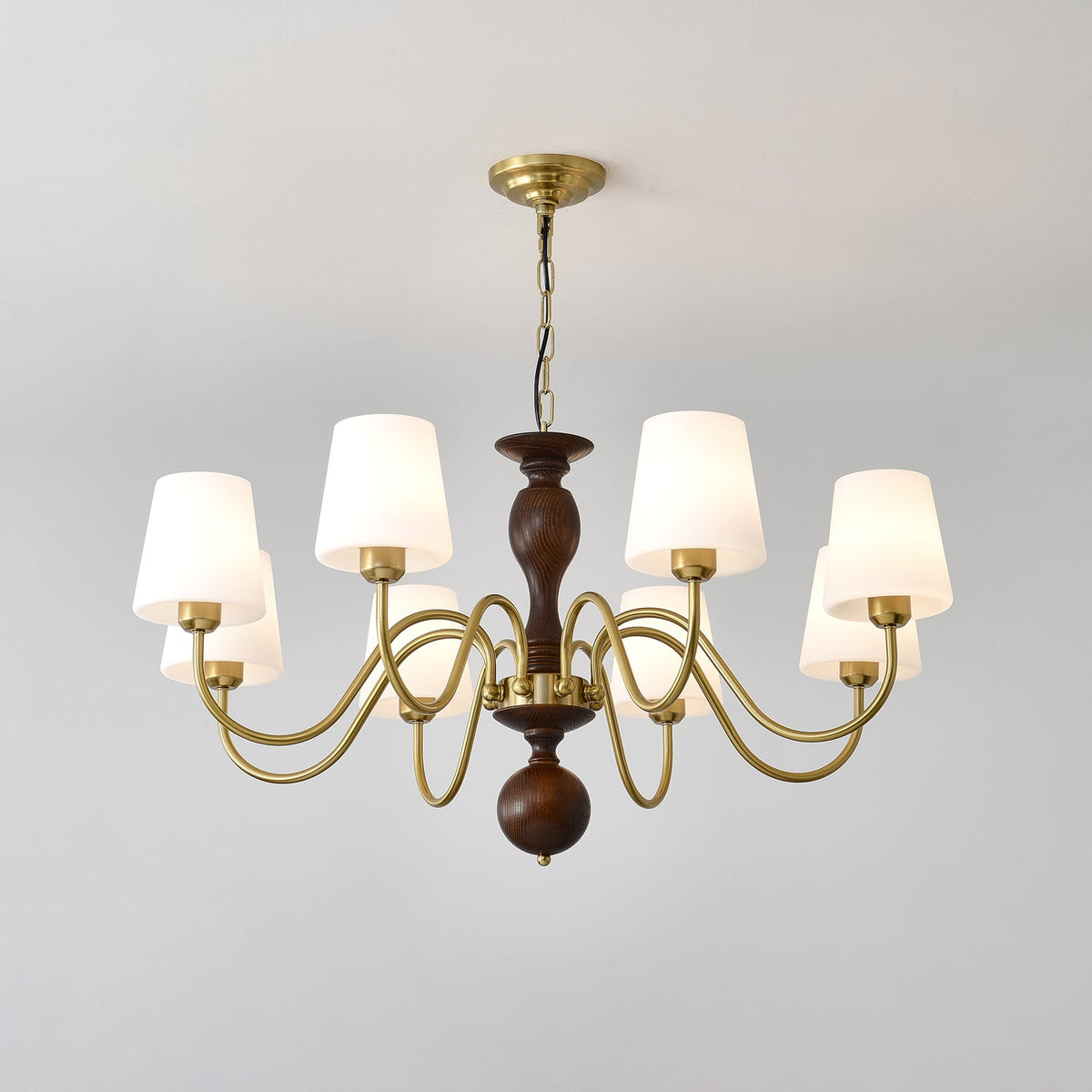Vivena Kronleuchter Messing Holz Rustikaler Vintage-Stil