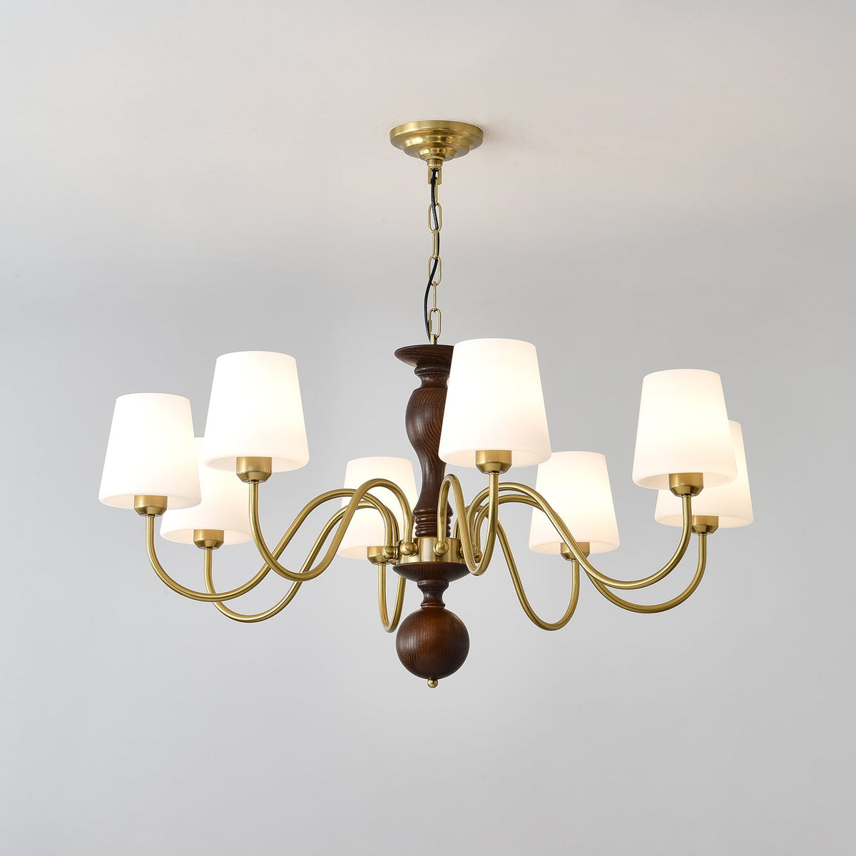 Vivena Kronleuchter Messing Holz Rustikaler Vintage-Stil