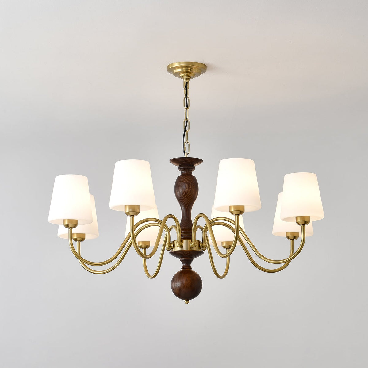 Vivena Kronleuchter Messing Holz Rustikaler Vintage-Stil
