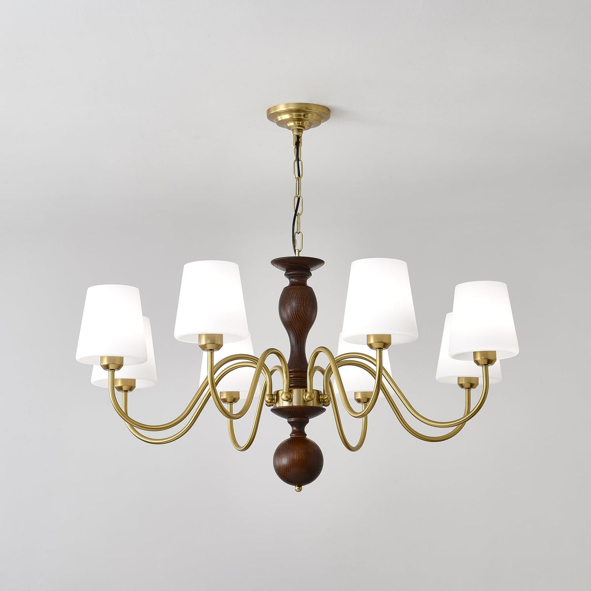 Vivena Kronleuchter Messing Holz Rustikaler Vintage-Stil