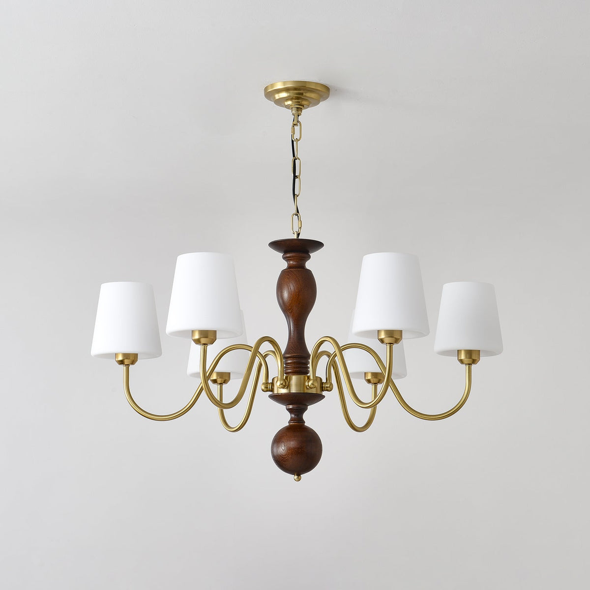 Vivena Kronleuchter Messing Holz Rustikaler Vintage-Stil