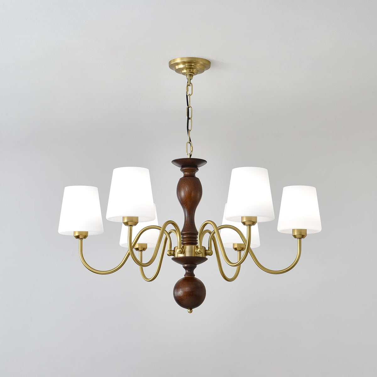 Vivena Kronleuchter Messing Holz Rustikaler Vintage-Stil