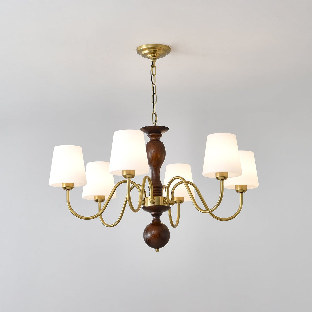 Vivena Kronleuchter Messing Holz Rustikaler Vintage-Stil