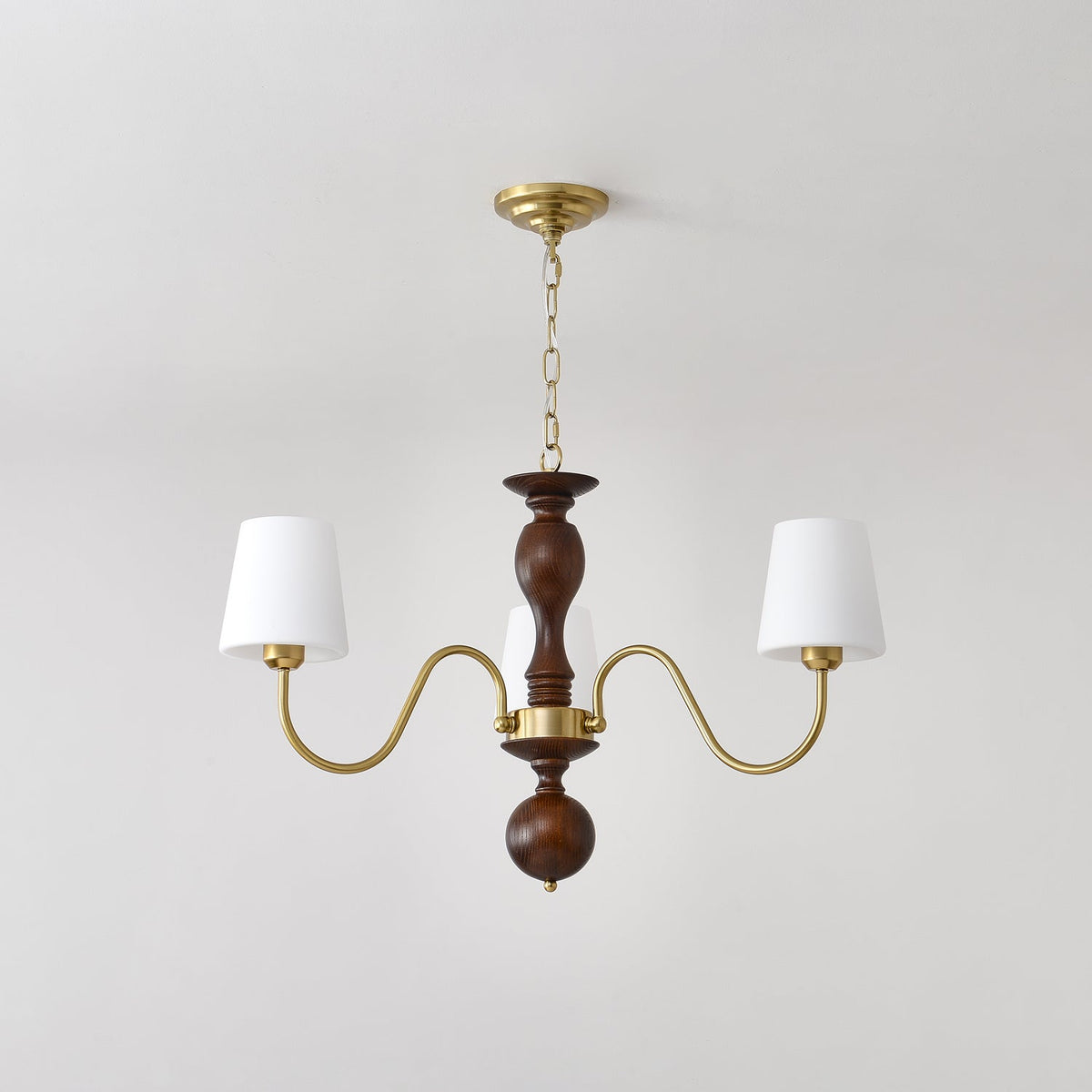 Vivena Kronleuchter Messing Holz Rustikaler Vintage-Stil
